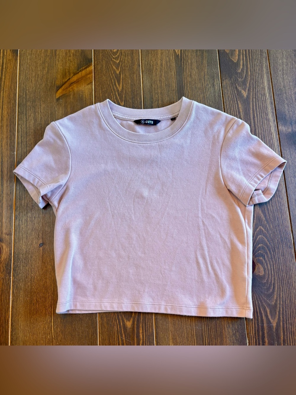CUTS Tomboy Tee Cropped Ballet Pink Size Small Slim Fit Cotton Stretch Top - Picture 5 of 10